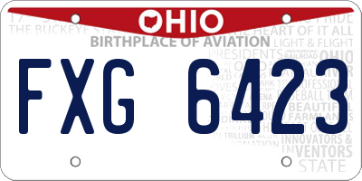 OH license plate FXG6423