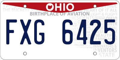 OH license plate FXG6425