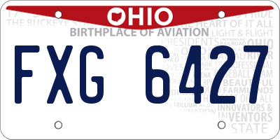 OH license plate FXG6427