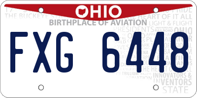 OH license plate FXG6448