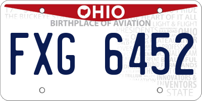 OH license plate FXG6452