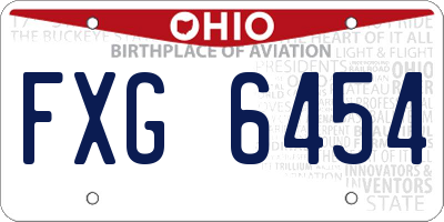 OH license plate FXG6454