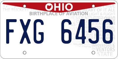 OH license plate FXG6456