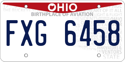 OH license plate FXG6458