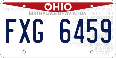 OH license plate FXG6459
