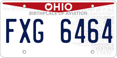 OH license plate FXG6464