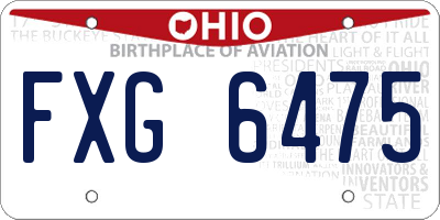OH license plate FXG6475