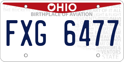 OH license plate FXG6477
