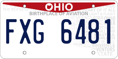 OH license plate FXG6481