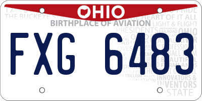 OH license plate FXG6483