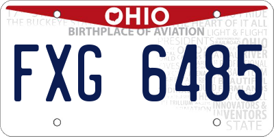 OH license plate FXG6485
