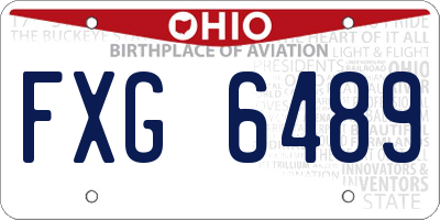 OH license plate FXG6489