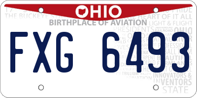OH license plate FXG6493