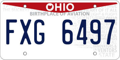 OH license plate FXG6497