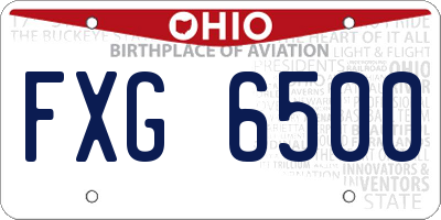OH license plate FXG6500