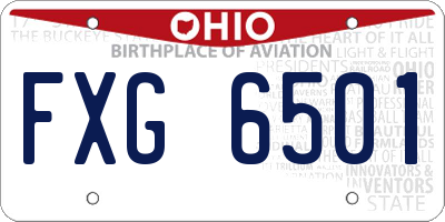 OH license plate FXG6501
