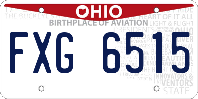 OH license plate FXG6515
