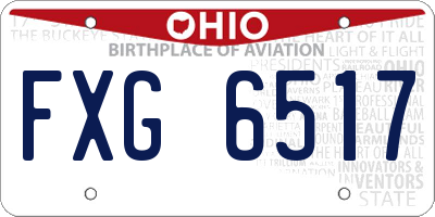OH license plate FXG6517