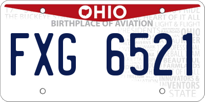 OH license plate FXG6521