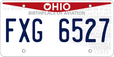 OH license plate FXG6527