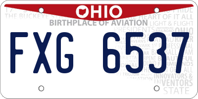 OH license plate FXG6537