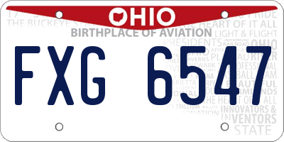 OH license plate FXG6547