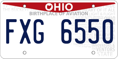 OH license plate FXG6550