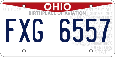 OH license plate FXG6557
