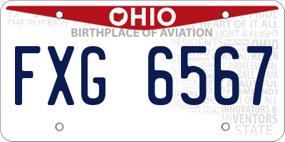 OH license plate FXG6567