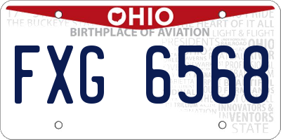 OH license plate FXG6568