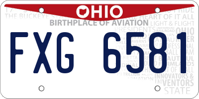OH license plate FXG6581