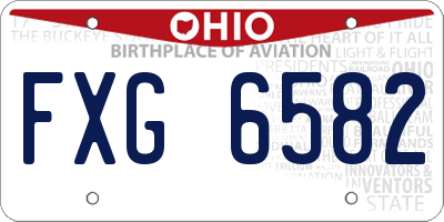 OH license plate FXG6582