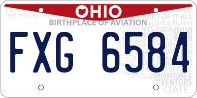 OH license plate FXG6584