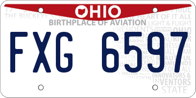 OH license plate FXG6597