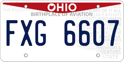 OH license plate FXG6607