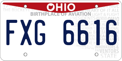 OH license plate FXG6616