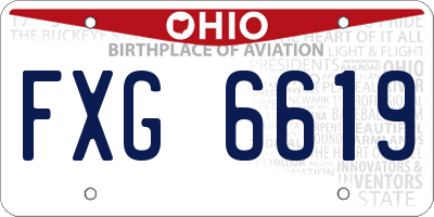OH license plate FXG6619