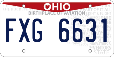 OH license plate FXG6631