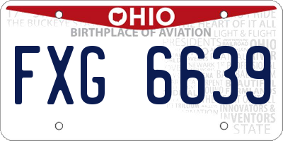 OH license plate FXG6639