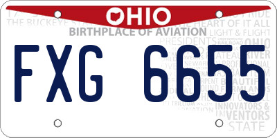 OH license plate FXG6655