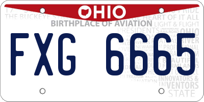 OH license plate FXG6665