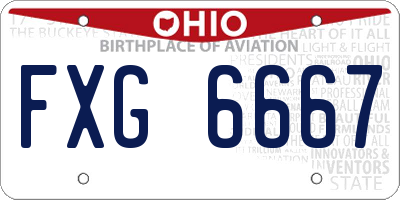 OH license plate FXG6667