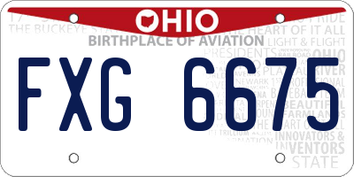 OH license plate FXG6675