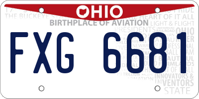 OH license plate FXG6681