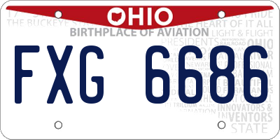 OH license plate FXG6686