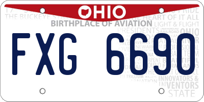 OH license plate FXG6690