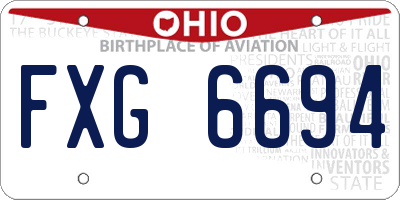 OH license plate FXG6694