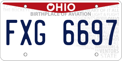 OH license plate FXG6697