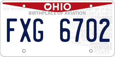 OH license plate FXG6702