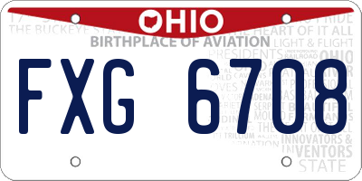OH license plate FXG6708